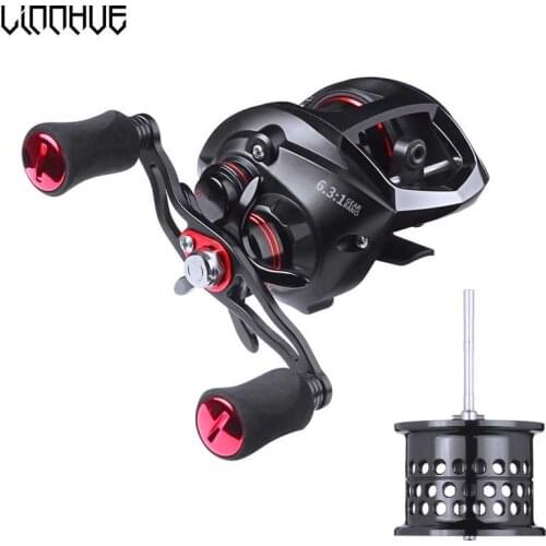 LINNHUE Fishing Reel Ultralight Baitcasting reel 6.3:1 High Speed Max Drag 8kg Left hand Spare Spool Reel Fishing ForSaltwater