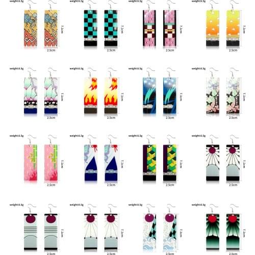 Trumpet Drop Earrings Anime Acrylic Demon Slayer Kimetsu no Yaiba Blade of Ghost Earings For Women Men Gift Earrings