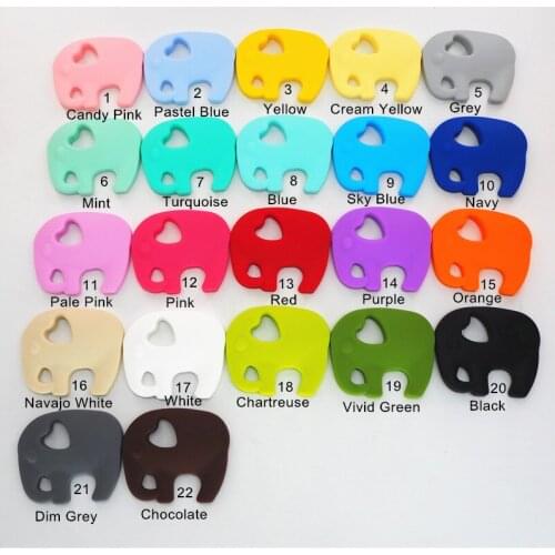 Chenkai 10PCS Silicone Elephant Teether BPA Free DIY Baby Shower Pacifier Dummy Nursing Soother Sensory Jewelry Joy