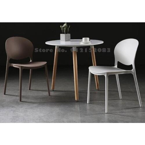 Nordic thick plastic chair creative net red backrest dining chair makeup chair simple modern cafe outdoor stool