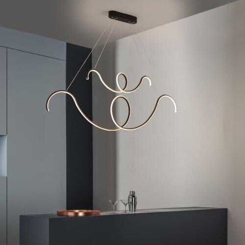 Modern LED Chandelier lighting Nordic Black / Gold Office Pendant lamps living room home hanging lights dining room Bar lights