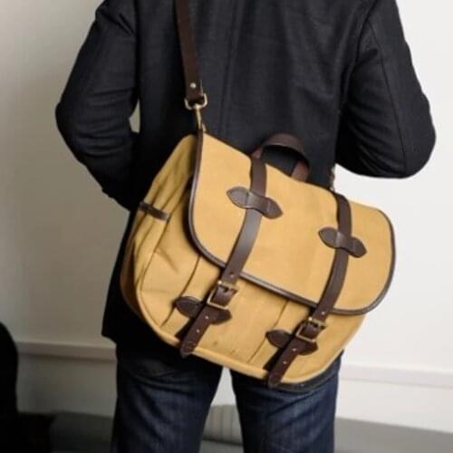Waxed Canvas Messenger Bag Crossbody Bags For Men Designer High Quality Shoulder Bag Vintage Bike Bags Bicycle Bag