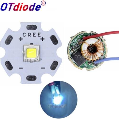 10W Cree XM-L2 T6 XML2 T6 LED Light 20mm PCB White Warm White Neutral White + 22mm 5 Modes 3-12V Driver For DIY Torch Flashlight
