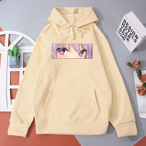 Harajuku Two dimensions Girl Hoodie Japanese Anime Eyes Hoodies Spring Autumn Warm Women Sweatshirt Fashion Casual Female Hoody