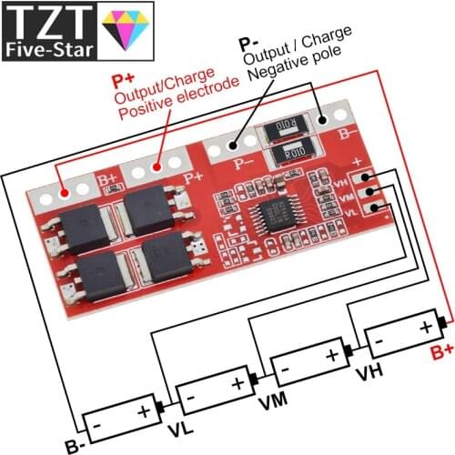 Smart Electronics 4S 30A High Current Li-ion Lithium Battery 18650 Charger Protection Board 14.4V 14.8V 16.8V Overcharge