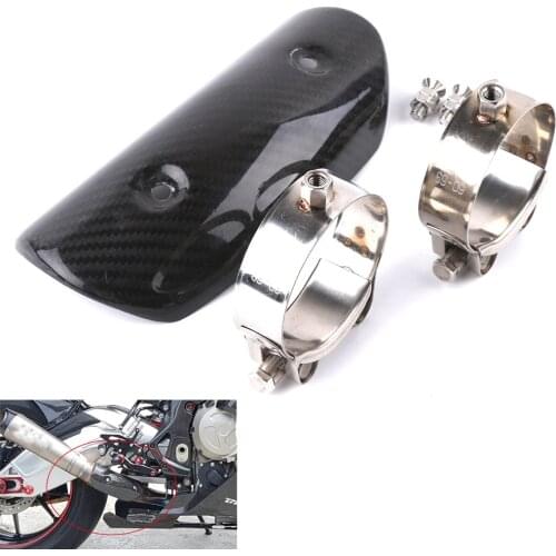 Universal Motorcycle Carbon Fiber Protector Exhaust Muffler Pipe Heat Shield Guard Cover for kawasaki honda yamaha Ducati BMW