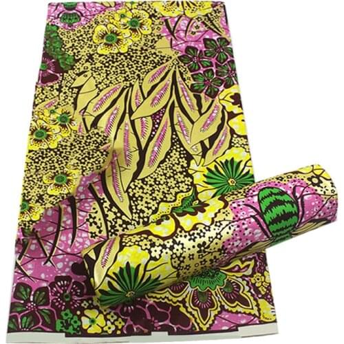 Nigerian Wax Dye Printed Cotton Fabirc 100%Soft Breathable African Style Ankara Party Dress Material For Sewing 6 Yards S-P 5-16