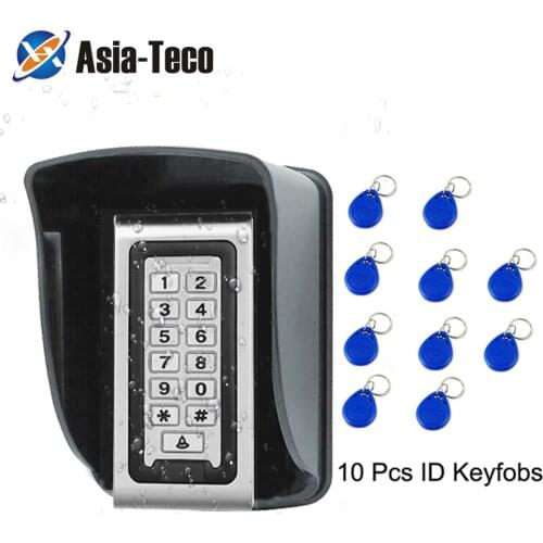 Waterproof Metal 125KHZ Access Control Keypad With 8000 Users+10 Key Fobs For RFID Door Access Control System