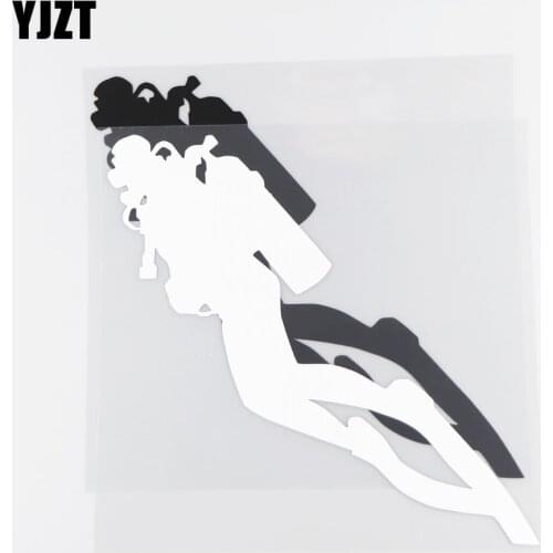 YJZT 17.2×16.7CM Personalized Diving Enthusiasts Creative Fashion Car Stickers Decorative Vinyl Decals Black / Silver 20A-0148