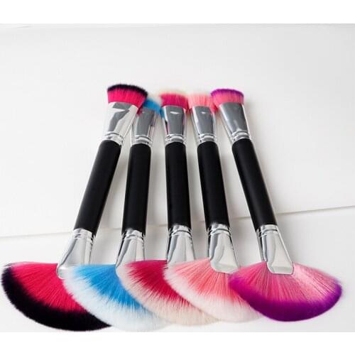 1pcs Makeup Brushes Set Double Head Fan Flat Head Blusher Foundation Highlighter Bronzer Powder Concealer Cosmetic Tool Women