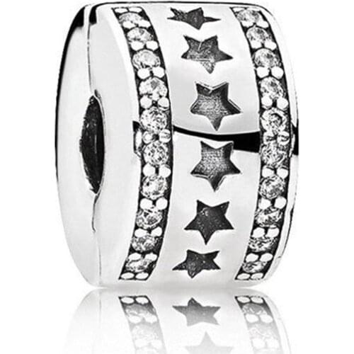 1Pcs New Star Positioning Buckle Pendant DIY Beads Suitable for Original Pandora Charm Bracelet Ladies Jewelry Making Gifts