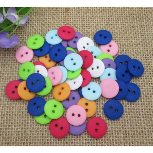 100pcs Fashion 15mm Mixed Color Round Pattern Resin Buttons For Clothes Crafts Sewing Scrapbooking DIY Accessories