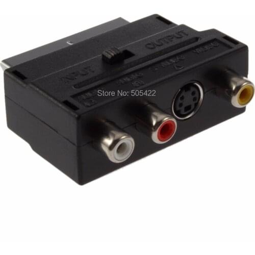 RGB to Composite RCA SVHS S-Video AV TV Audio Cable Adapter Switch 3 x RCA / Phono Female + S-Video Female to Male