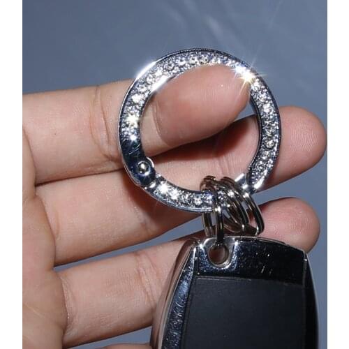Car Crystal Rhinestones Keyring Stainless Steel Keychain Key Holder Key Chain Purse Bag Buckle Key Holder Accessories Gift