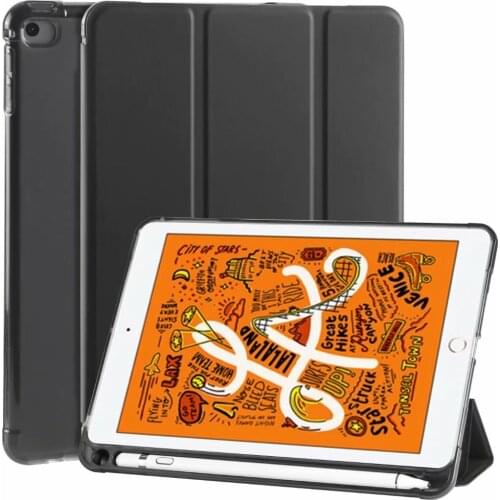 Case For IPad Mini 1 2 3 4 5 7.9 Inch Magnetic Smart Cover Soft Three Fold TPU Silicone Back Tablet Protective Shell Coque+Pen
