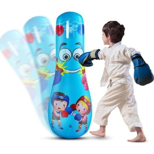 Kid Cartoon Inflatable Tumbler Boxing Punching Bag Gym Fitness Training Sport Kick Sandbag Boxers Gym Sandbag Stress Relief Toys