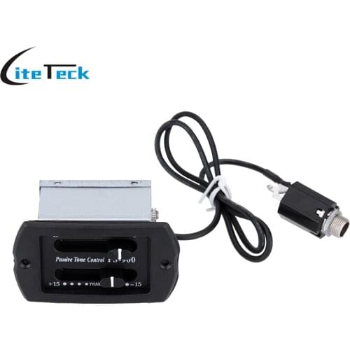 Acoustic Guitar EQ Equalizer Piezo Pickup Tuner Preamp Amplifier Passive Tone and Volume Control with 6.35MM Plug