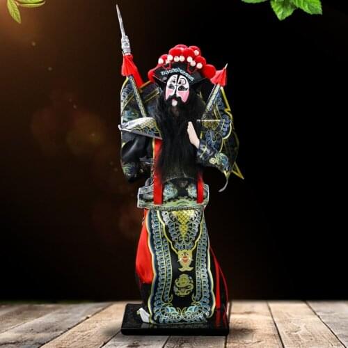 Chinese Style Peking Opera Doll Zhang Fei Silk Doll Nationa Characteristic Aesthetic Home Collect Decora Oversea Travel Souvenir