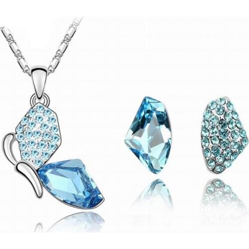 LYIYUNQ Zircon Crystal Jewelry Sets For Women Fashion Temperament Rhinestone Wedding Jewelry Set