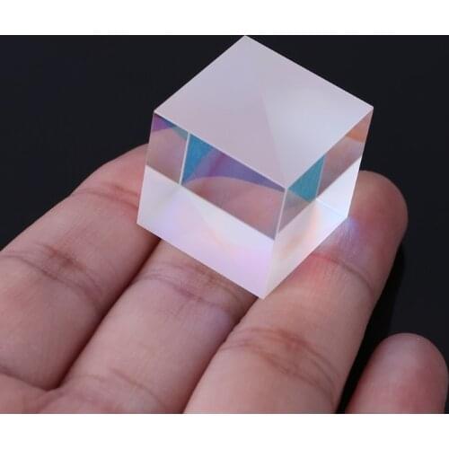 Colorful Combiner Splitter Cross Dichroic Cube RGB Prism Optical Glass Triangular Prism for Teaching Light Spectrum Physics