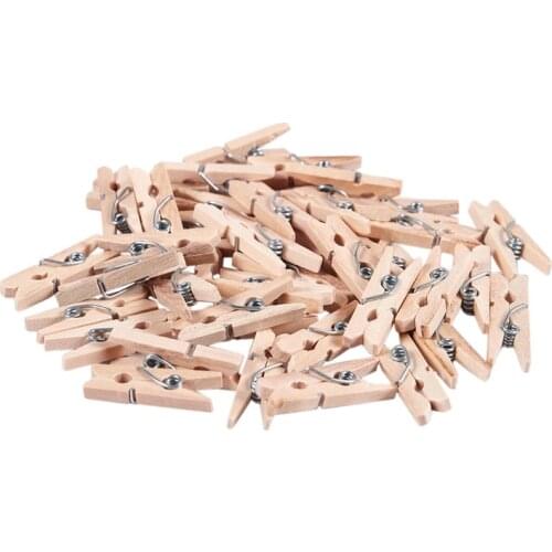 Mini Wooden Clothes Photo Paper Peg Clothespin Craft Clips 25mm 40pcs