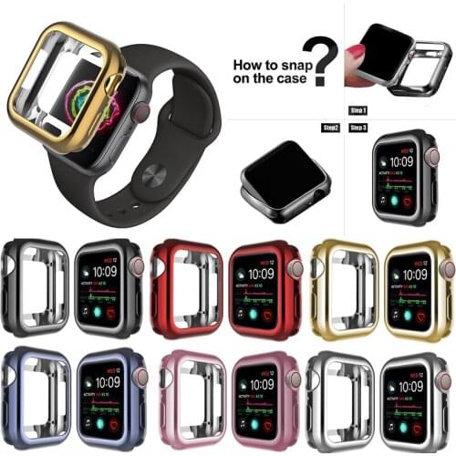 Soft TPU Case For Apple Watch Case 40mm 44mm Full Protective Cover Frame Bumper For IWatch Series 5 4 Watch Shell Skin