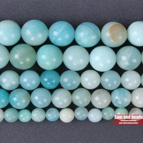 Natural Stone A grade Light Blue Amazonite Beads 4.6,8,10,12mm pick size for jewelry making LBA20