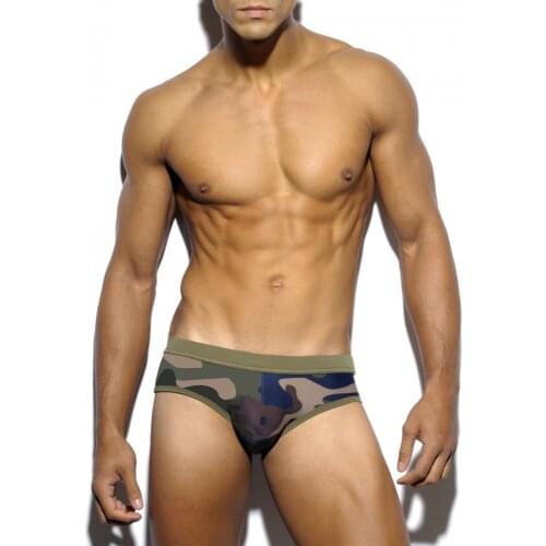 New Men Swimsuit Waterproof Swimwear Man Sexy Camouflage Slip Briefs Zwembroek Heren Surf Pants