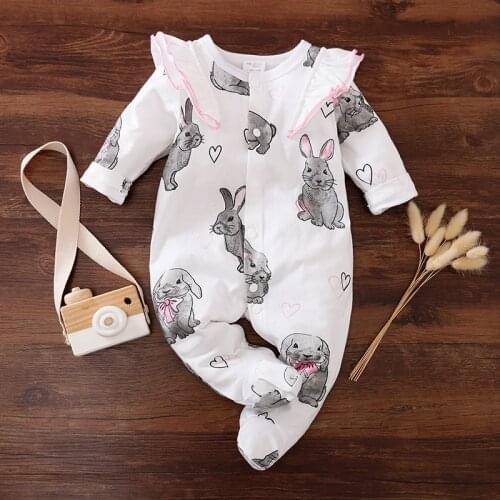Newborn Baby Girl Clothes 0 3 6 9 12 Months New Born Infant Girls Jumpsuit Long Sleeve Onesies Fall Footie Pajamas Onsie Outfits
