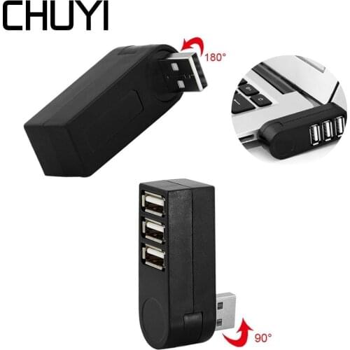 3 Port USB Hub 180 degrees Rotatable Plug Mini Multi USB Splitter High Speed 16g USB2.0 Adapter For PC Computer Accessories
