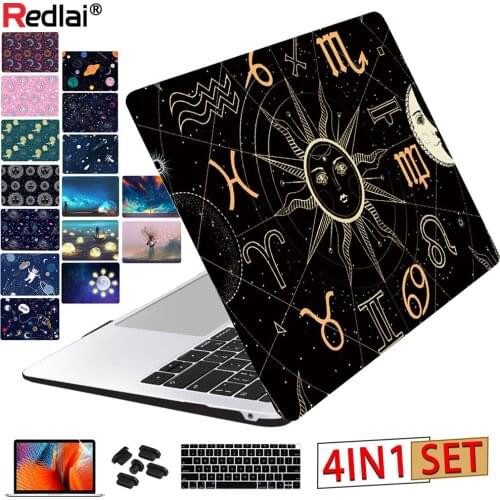 Sun Moon Print Plastic Hard Case for MacBook Air Pro Retina 11 12 13 15 16 inch Touch bar A2141 2020 A2179 A2337 A2338 Cover