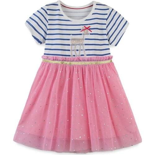 Girls Sequin Embroidered Dress 2021 Summer Kids Floral Dresses For Baby Princess Dress Children Casual Clothes Sweet Vestidos