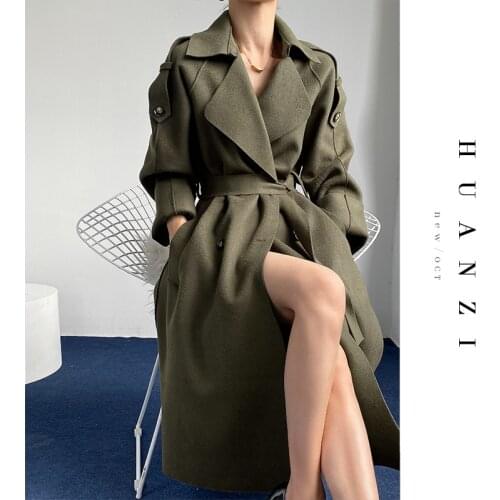 Wool Coat 2021 Winter New Imitation Wool Windbreaker High-end Double-sided Imitation Cashmere Coat Women