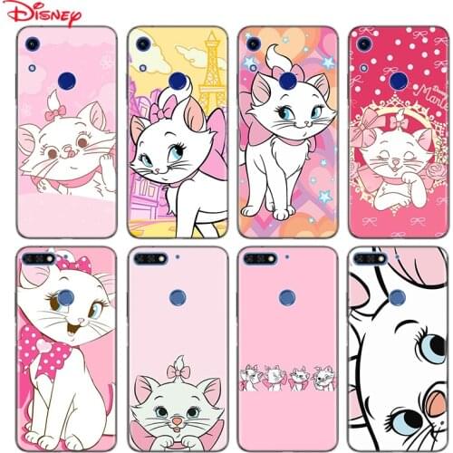 TPU Silicone Cover Cartoon Pink Marie Cat For Honor 30i 10i 10X 9X 8X MAX 20 10 9 8 8A 8C 8S Prime 7A Pro Lite Phone Case