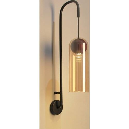 Modern LED Wall Light Fixtures Bedroom Lamp Nordic Glass Wall Lights For Home Lighting Fashion Iron Lampara Pared Wood Wandlamp