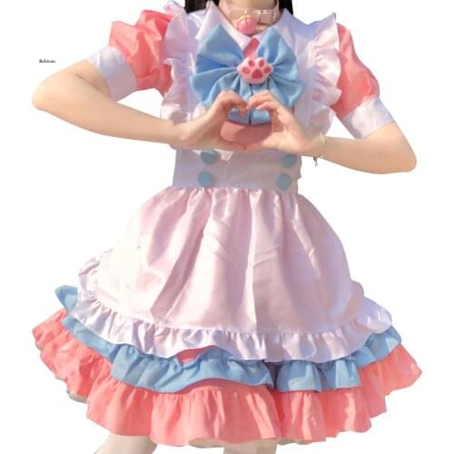 Lolita Dress Sweet French Maid Waiter Costume Women Sexy Mini Pinafore Cute Ouji Outfit Halloween Cosplay For Girls Plus Size