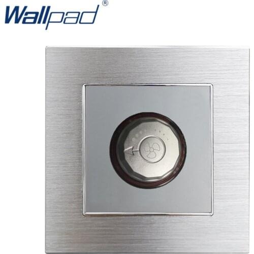 Fan ON OFF Switch Wallpad Silver Aluminium Satin Metal Panel Fan Speed Control Knob Switches Interrupteur