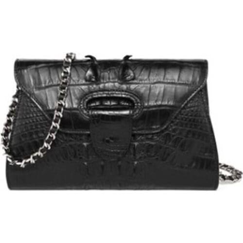 Hongzhiyan new European and American style real crocodile skin female women clutch bag solid color small square crocodile skin