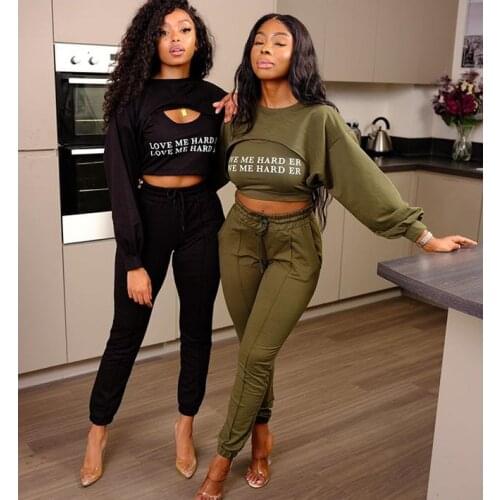 2020 women fall clothing two piece set tracksuits for sexy women jogger suits
