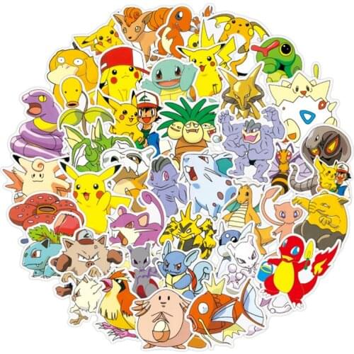 10/30/50Pcs Pokemon Cartoon Stickers For Kids Pikaqiu Janpan Anime Motorcycle Phone Skateboard Laptop Luggage Pegatinas Sticker