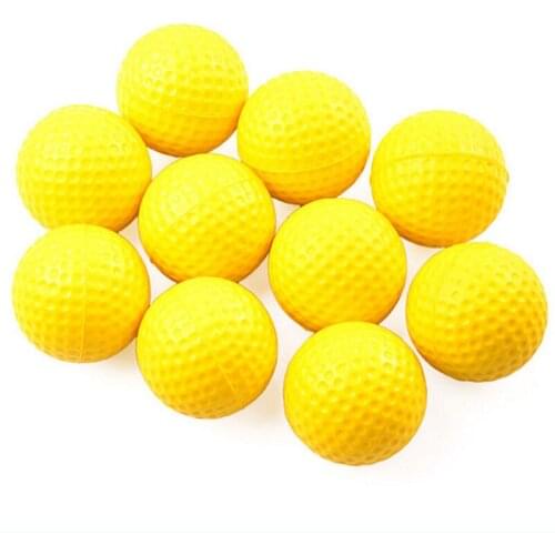 10PCS Plastic Golf Ball Outdoor Sports Yellow Soft Elastic Golf Balls Golf Practice Training Balls Training Aid High Quality