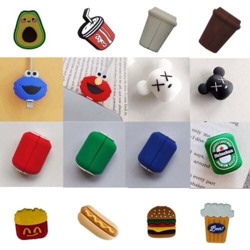 100Pcs Cute Bite Cartoon Hero Series Cable-Winder USB Data Line Protector Cord Cover Silicone Decorate Smartphone Accessories
