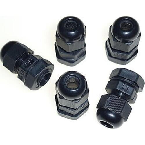 100pcs x 12mm Compression Cable Glands Black Waterproof IP68 M12 TRS Stuffing