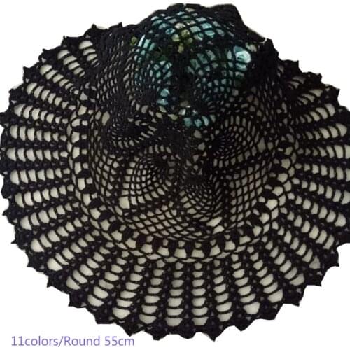 HOT Round Handmade Lace cotton table place mat pot pad Cloth crochet wedding placemat cup mug tea coffee coaster doily kitchen