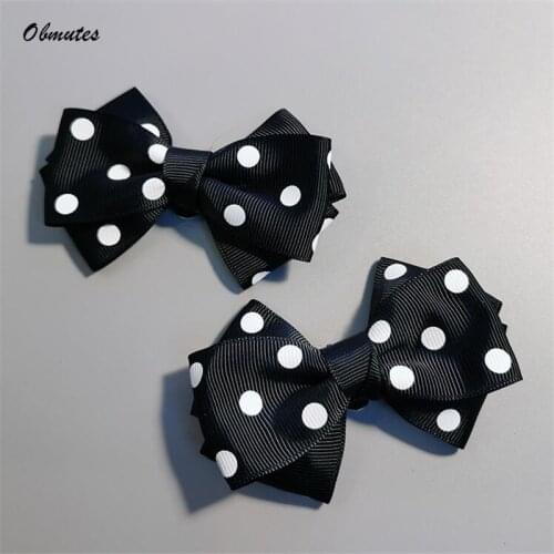 2 Pcs Butterfly Shoes Decorations Dot Printing Ribbon Bow Shoes Shoe Clips Pairs Multicolor