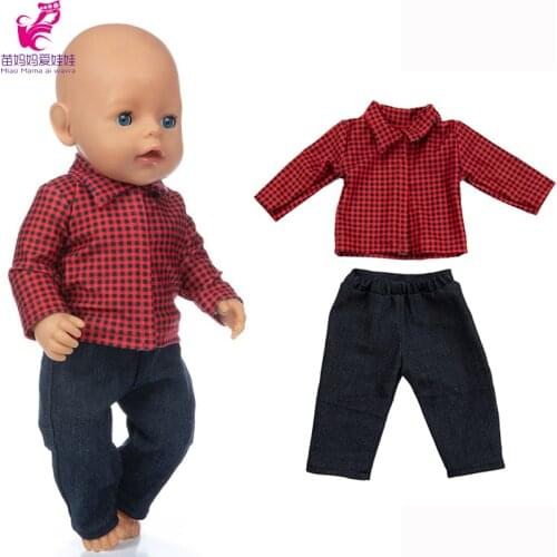 43cm baby doll quality sweater shirt and lace dress set fit for 18 inch girl doll baby girl gift