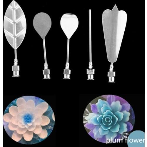 Plum Flower 5PCS/Set 3D Jelly Art Needles Tools Jelly Cake Gelatin Pudding Nozzle Syringe Set Russian Nozzles