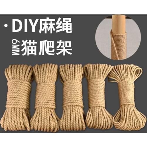 6mm Natural Jute Rope 1m10m 20m 30m 50m Twine Rope Hemp Twisted Cord Macrame String DIY Craft Handmade Decoration Pet Scratching