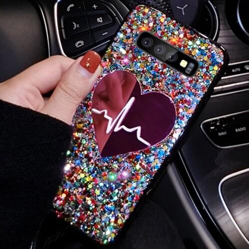 Sequins Big Love Case For Samsung Galaxy A50S A70S A20S A30S A40S S8 S9 S10 Plus Lite Note 9 10 8 S7 Edge A10S M30 M20 M10 Cover