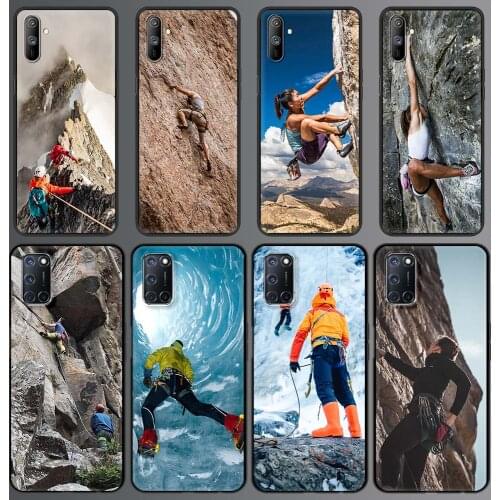 Outdoor Explore Mountain Climbing For Realme C3 8 7 6 Pro C21 Phone Case For OPPO A53 A52 A9 2020 Black Silicone Luxury Cover